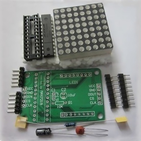 Kit para ensamblar display matriz 8x8 LED con MAX7219 Kit para ensamblar display matriz 8x8 LED con MAX7219