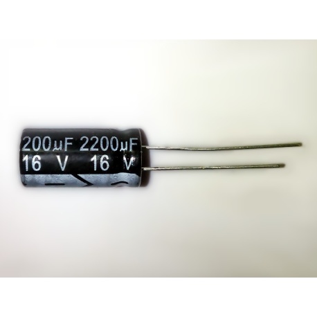 Condensador electrolítico 2200uF 16V 105º Condensador electrolítico 2200uF 16V 105º