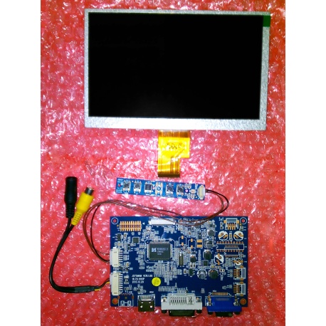 Pantalla LCD 1024x600 con entradas HDMI, DVI, VGA y CVBS (Vídeo compuesto) Pantalla LCD 1024x600 con entradas HDMI, DVI, VGA y CVBS (Vídeo compuesto)