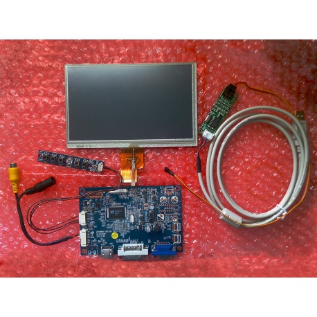 Pantalla LCD 1024x600 con entradas HDMI, DVI, VGA y CVBS (Vídeo compuesto) con panel táctil Pantalla LCD 1024x600 con entradas HDMI, DVI, VGA y CVBS (Vídeo compuesto) con panel táctil